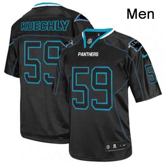 Mens Nike Carolina Panthers 59 Luke Kuechly Elite Lights Out Black NFL Jersey